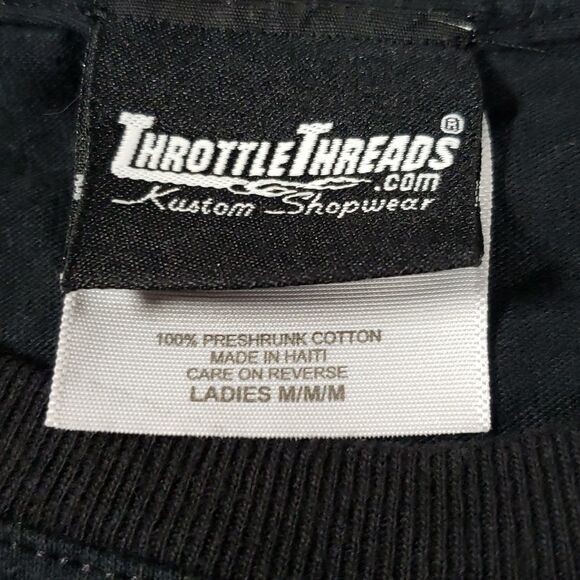 Throttle Threads Ride Gear Biker 🐤 Chick Flames T-Shirt Medium - Picture 2 of 5